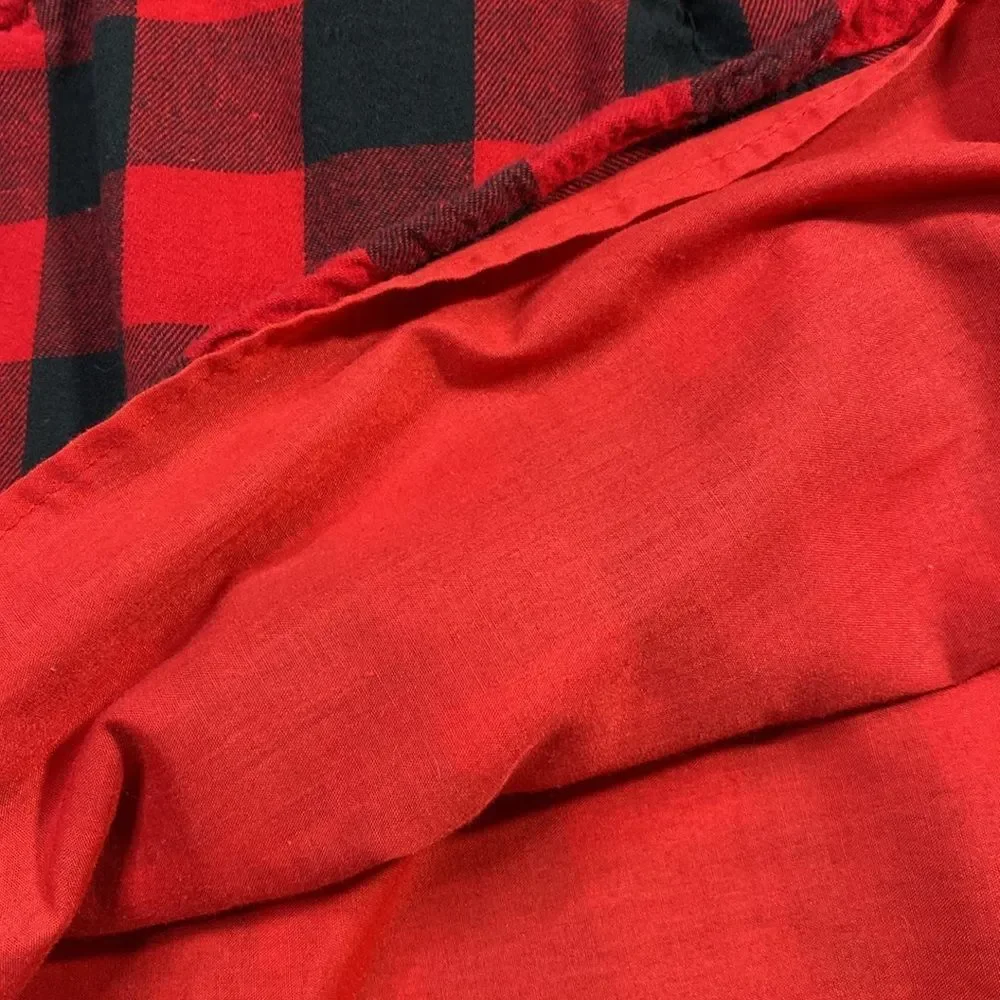 TOMMY BAHAMA Flannel Buffalo Check Velvet Bow Dress